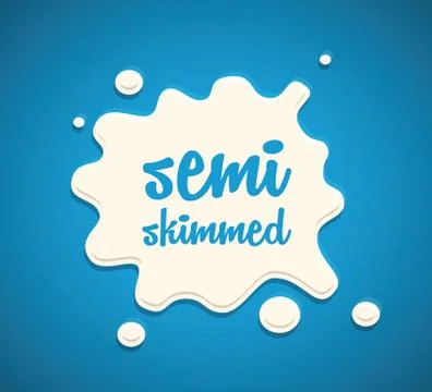 Milk splash on a blue background Stock Illustration