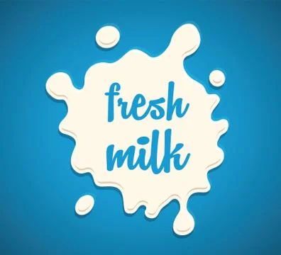 Milk splash on a blue background Illustrazione stock