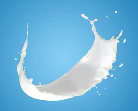 Milk splash on blue background Stock Photos
