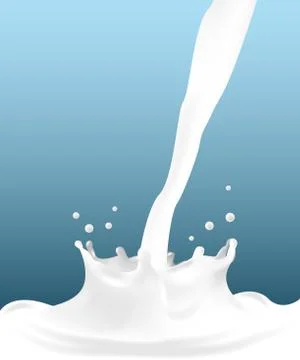 Milk splash on blue Stock Illustration