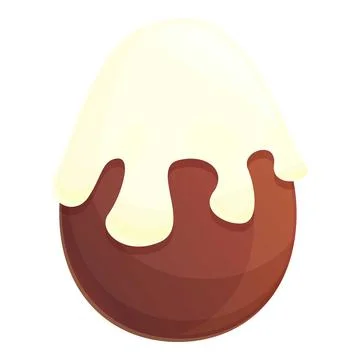 Milk splash chocolate egg icon cartoon vector. Easter candy Stock Illustration