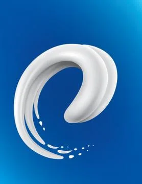 Milk splash creating  tongue shape on blue background Stock Illustration