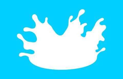 Milk splash crown shape, milky splashing, milk simple shape, milk waves, mi.. Stock Illustration