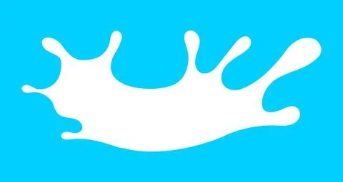 Milk splash crown shape, milky splashing, milk simple shape, milk waves, mi.. Stock Illustration