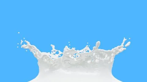 Milk splash with droplets isolated on background. 3d illustration Stock Illustration