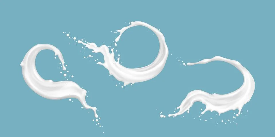 Milk splash with dynamic white waves Stock Illustration