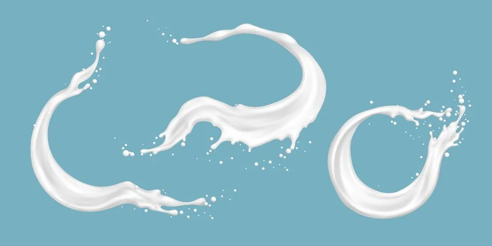Milk splash with dynamic white waves Stock Illustration