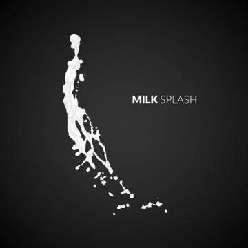 Milk splash, isolated on black background Stock Illustration