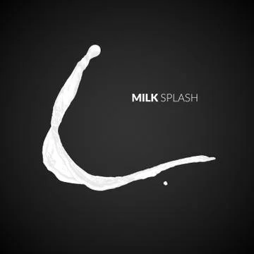 Milk splash, isolated on black background Stock Illustration