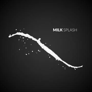 Milk splash, isolated on black background Stock Illustration