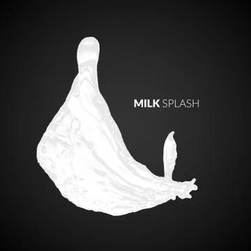 Milk splash, isolated on black background 스톡 일러스트
