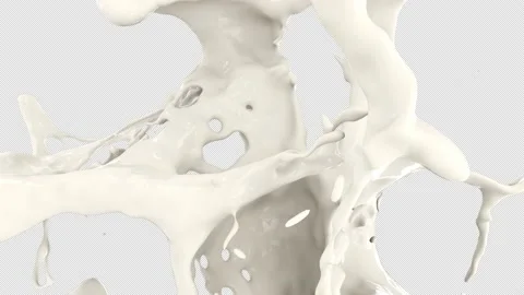 Milk Splash, Liquid splashing   Alpha Background Stock Footage 228535885