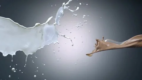 Milk splash, Pouring, splashing, slow motion, purity Stock Footage 314983826