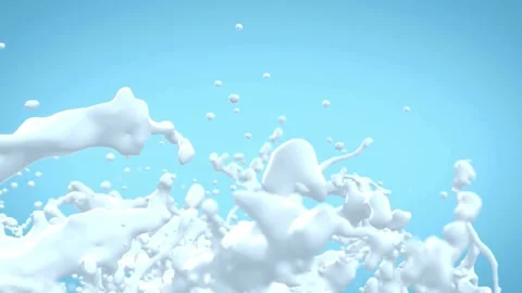 Milk splash, Pouring, splashing, slow motion, purity Video stock 314983854