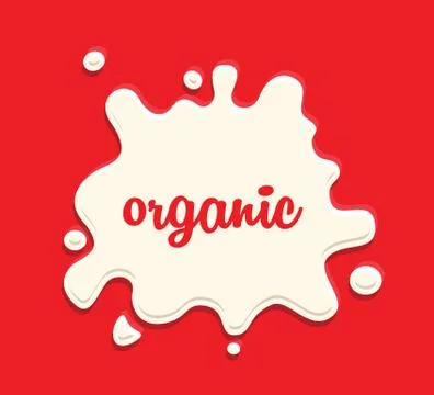 Milk splash on a red background Stock Illustration