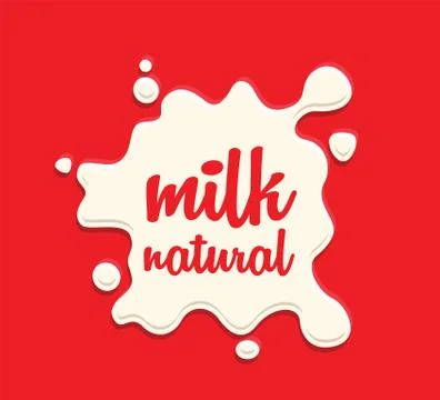 Milk splash on a red background Illustrazione stock