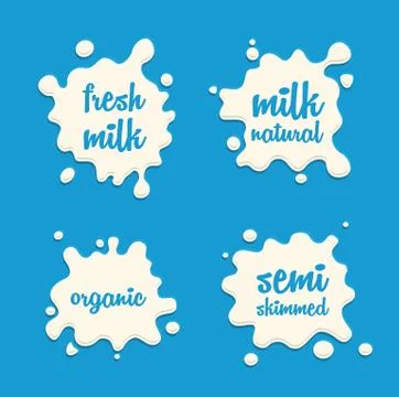 Milk splash set Stock Illustration
