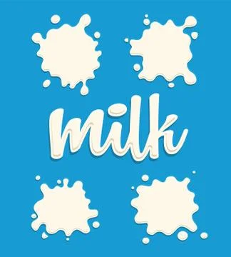 Milk splash set Stock Illustration