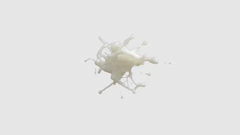 Milk Splash Slow on Alpha Channel Video stock 250152055