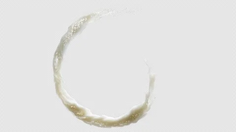 Milk Splash Slow on Alpha Stock Footage 264833572