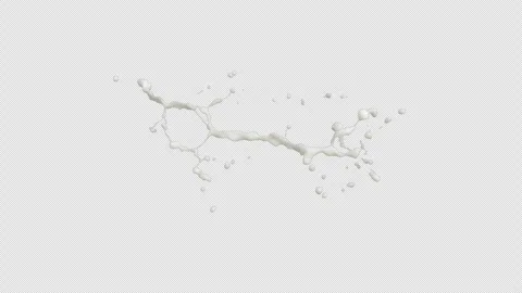 Milk Splash Slow on Alpha Stock Footage 266385210