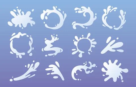 Milk splash vector shapes with drop Stock Illustration