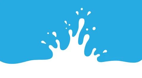 Milk Splash Wave Vector Background Template. Yogurt Stain Shape with Drips Illustrazione stock