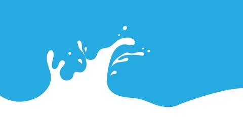 Milk Splash Wave Vector Background Template. Yogurt Stain Shape with Drips Illustrazione stock