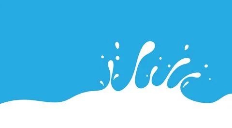 Milk Splash Wave Vector Background Template. Yogurt Stain Shape with Drips 스톡 일러스트