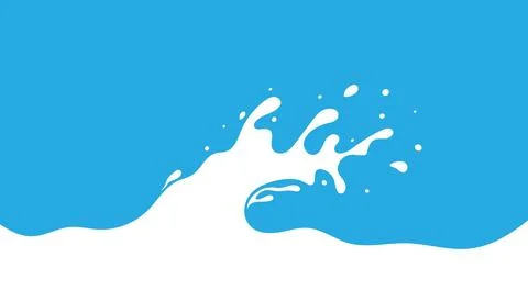 Milk Splash Wave Vector Background Template. Yogurt Stain Shape with Drips Illustrazione stock