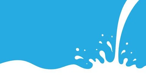 Milk Splash Wave Vector Background Template. Yogurt Stain Shape with Drips Illustrazione stock