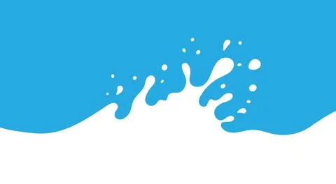 Milk Splash Wave Vector Background Template. Yogurt Stain Shape with Drips Illustrazione stock