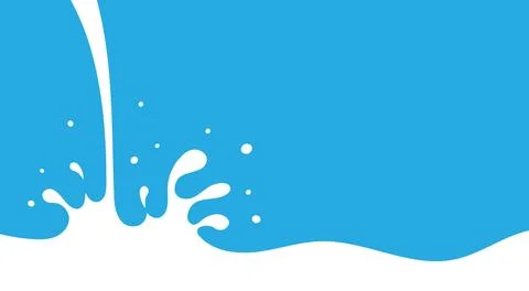 Milk Splash Wave Vector Background Template. Yogurt Stain Shape with Drips Stock Illustration