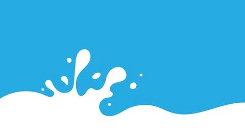 Milk Splash Wave Vector Background Template. Yogurt Stain Shape with Drips Stock Illustration