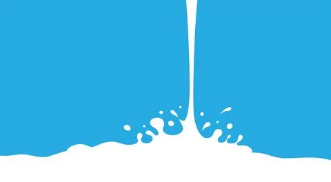 Milk Splash Wave Vector Background Template. Yogurt Stain Shape with Drips Stock Illustration