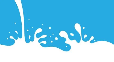 Milk Splash Wave Vector Background Template. Yogurt Stain Shape with Drips 스톡 일러스트