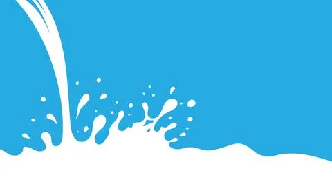 Milk Splash Wave Vector Background Template. Yogurt Stain Shape with Drips Stock Illustration