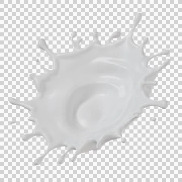 Milk splashes isolated. 3D render illustration Stock Illustration