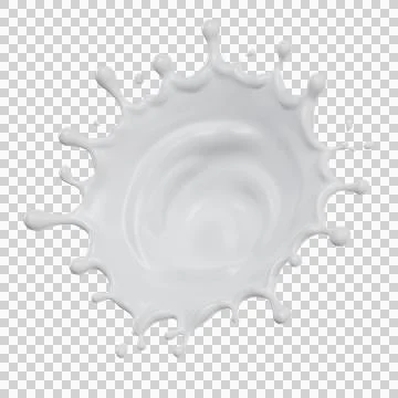 Milk splashes isolated. 3D render illustration Stock Illustration
