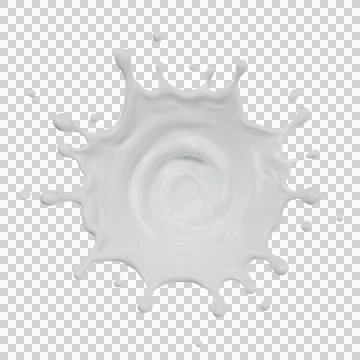 Milk splashes isolated. 3D render illustration Stock Illustration