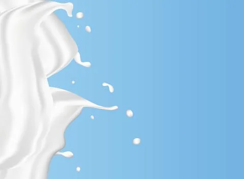 Milk splashes isolated on gray background. vector illustration. Illustrazione stock