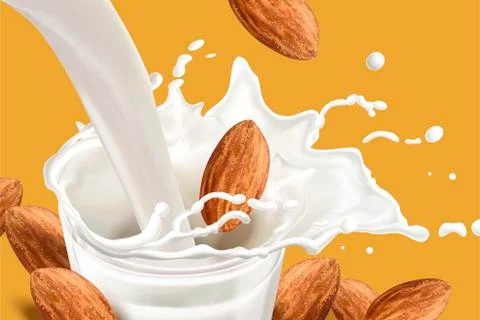 Milk splashing effect Stock Illustration