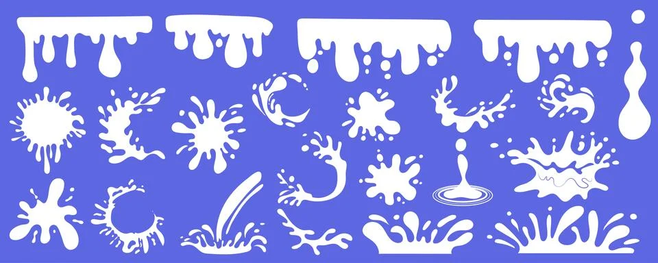Milk Stain Set Stock Illustration