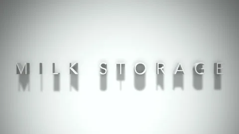 Milk storage 3D title animation white text on a white background Stock Footage 299380168