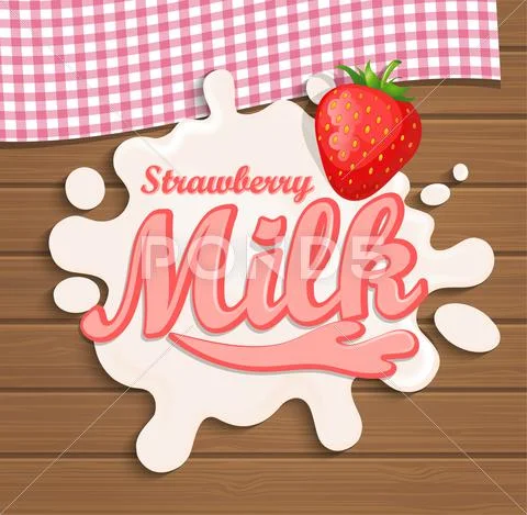 Milk strawberry splash. Stock Illustration