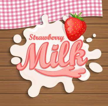 Milk strawberry splash. Stock Illustration
