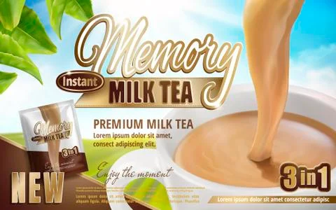 Milk tea ad Stockillustratie