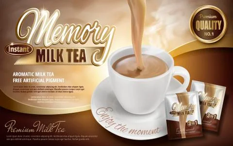 Milk tea ad Stock Illustration