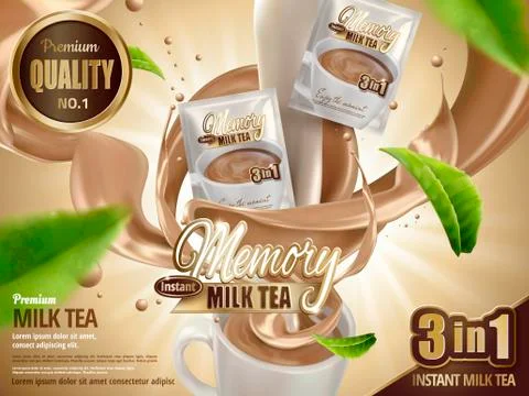 Milk tea ad Stock Illustration