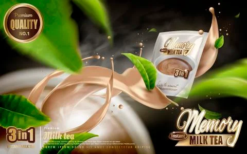 Milk tea ad Stock-Illustration